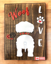 Load image into Gallery viewer, Board # 1 - Woof with 1 Dog Silhouette
