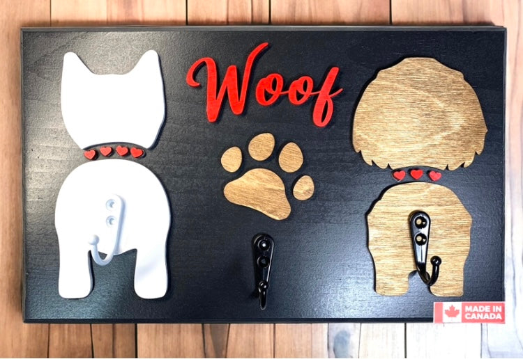 Board # 12 - Woof with 2 Dog Silhouettes
