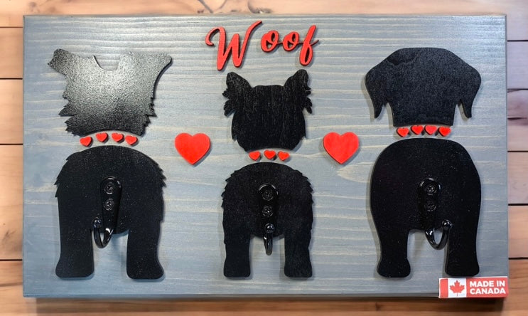 Board # 15 - Woof with 3 Dog Silhouettes