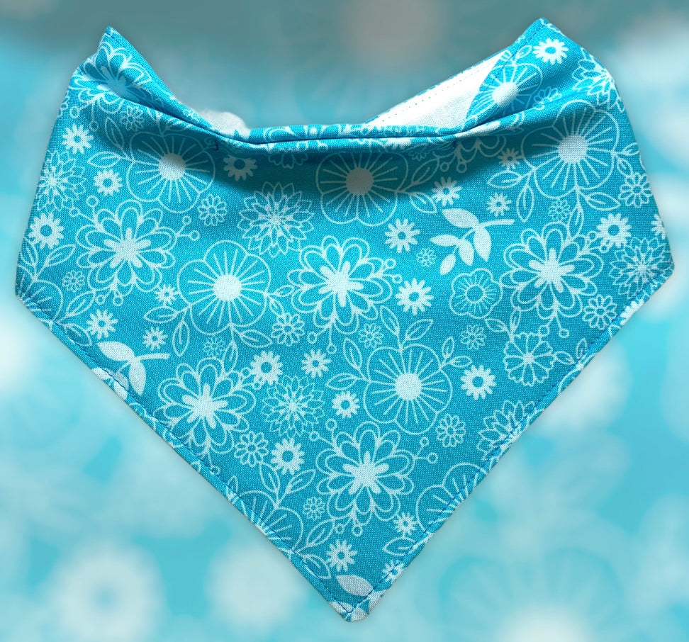Teal Floral Bandana