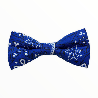 Navy Bandana Print Bow Tie