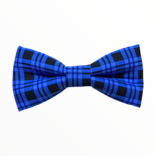 Royal & Black Plaid Bow Tie