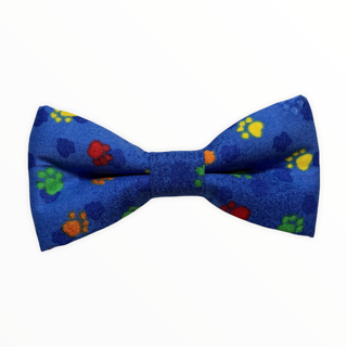 Blue w / Multi Paws Bow Tie