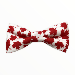 Red & White Maple Leaf Bow Tie