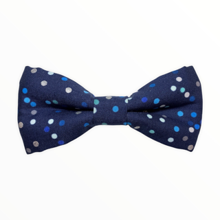 Navy w / Blue & Silver Dots Bow Tie
