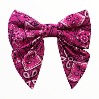 Magenta Bandana Print Girly Bow