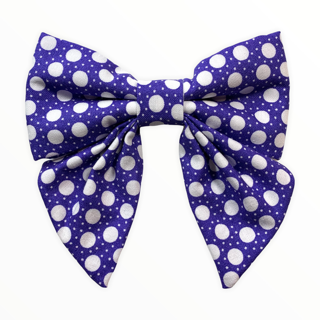 Purple w / Large White Dots Girly Bow