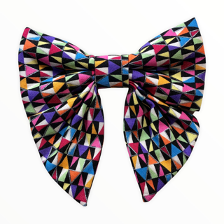 Black w / Multi Triangles Girly Bow