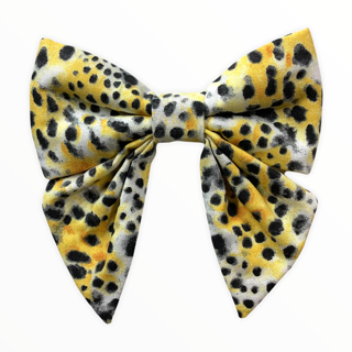 Yellow & Black Leopard Girlie Bow