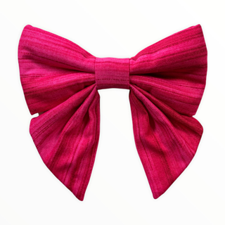 Pink Horizontal Swipes Girly Bow
