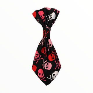 Black w / Pink & Red Skulls Neck Tie