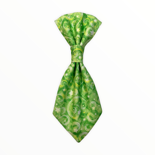 Green Stars & Swirls Neck Tie