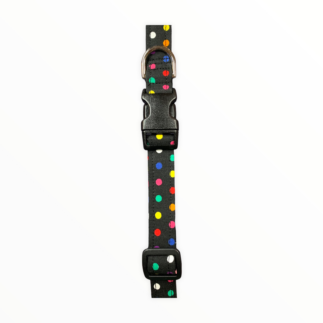 Black w / Multi Dots Dog Collar