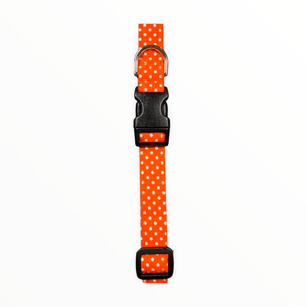 Orange w / White Dots Dog Collar