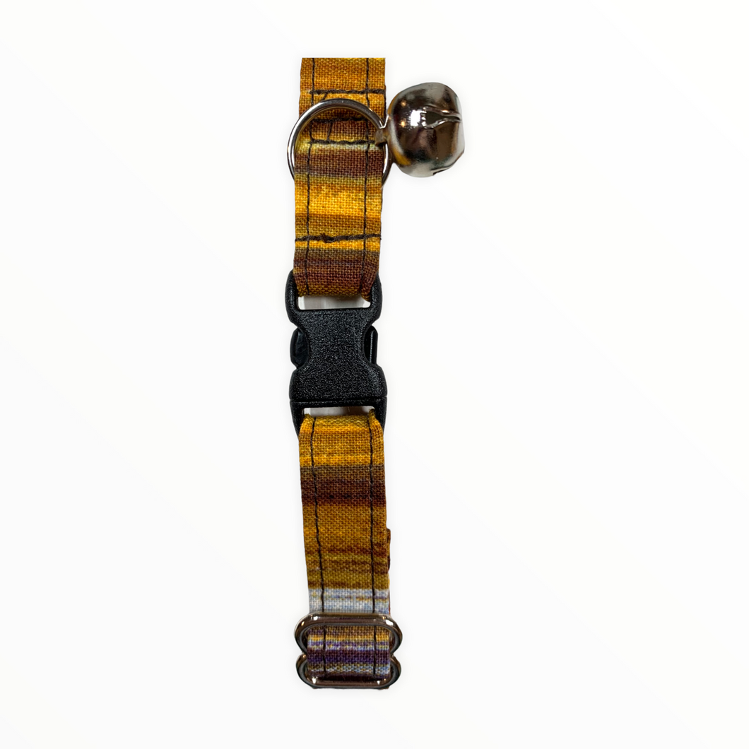 Brown & Gold Swipes Cat Collar